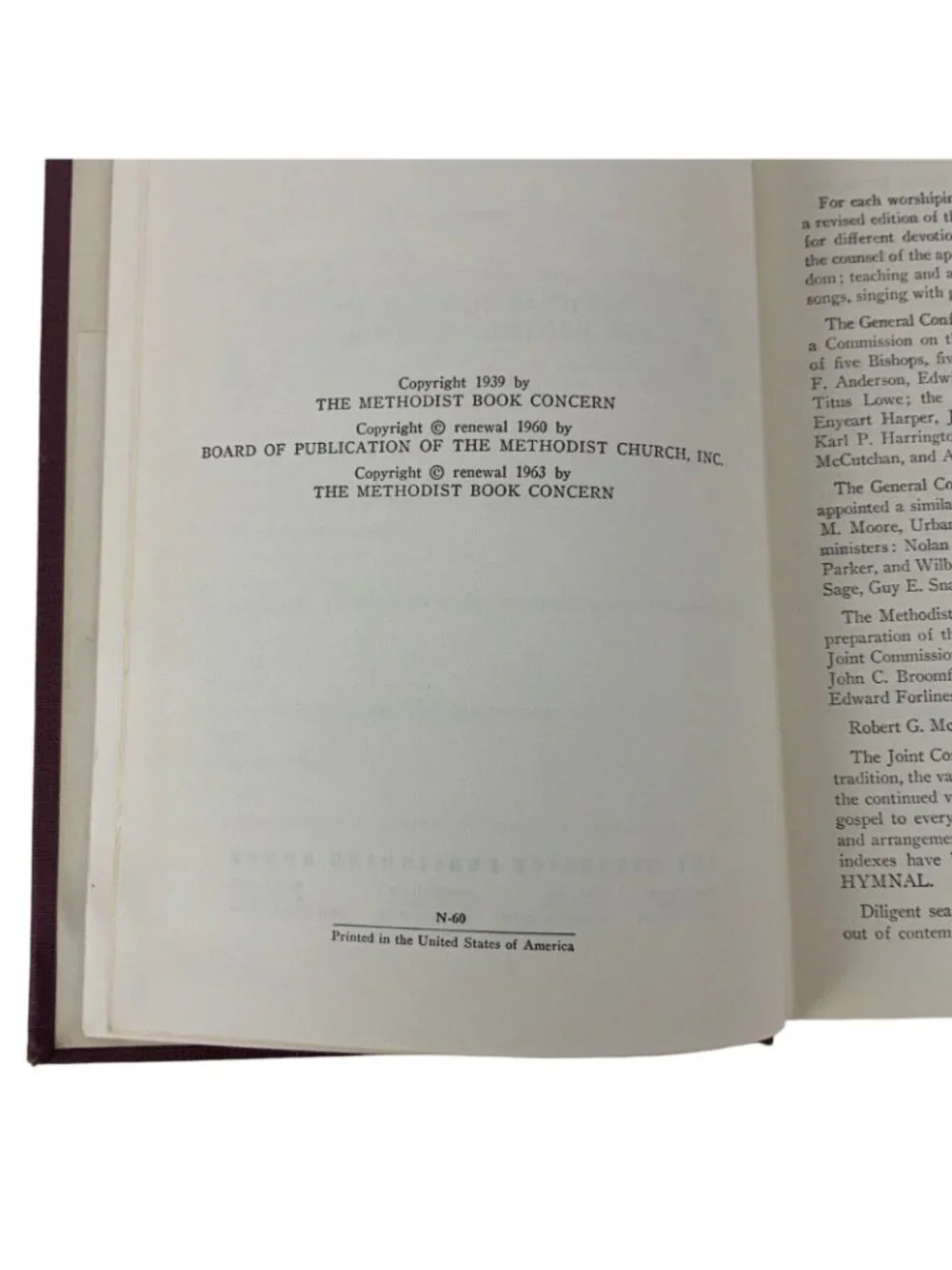 The Methodist Hymnal Official Vintage 1963 Red Hardcover Book
